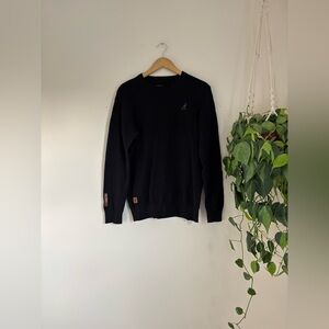 KANGOL Idris Crewneck Sweater in True Black